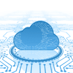 Visual representation of cloud computing, highlighting device connectivity and data exchange.